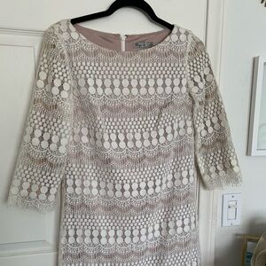 Cream and Tan Boho Formal Dress